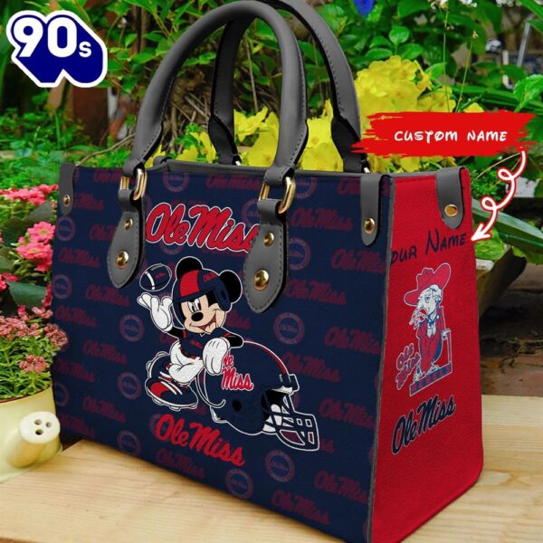 NCAA Ole Miss Rebels Mickey Women Leather Hand Bag