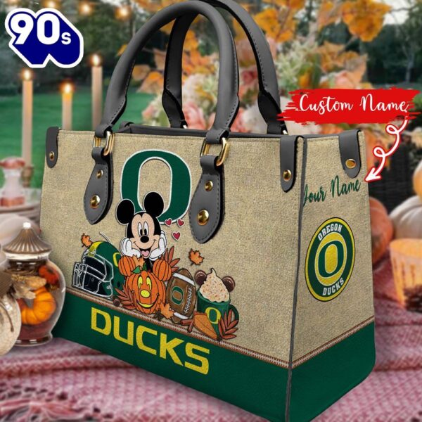 NCAA Oregon Ducks Mickey Autumn Women Leather Hand Bag