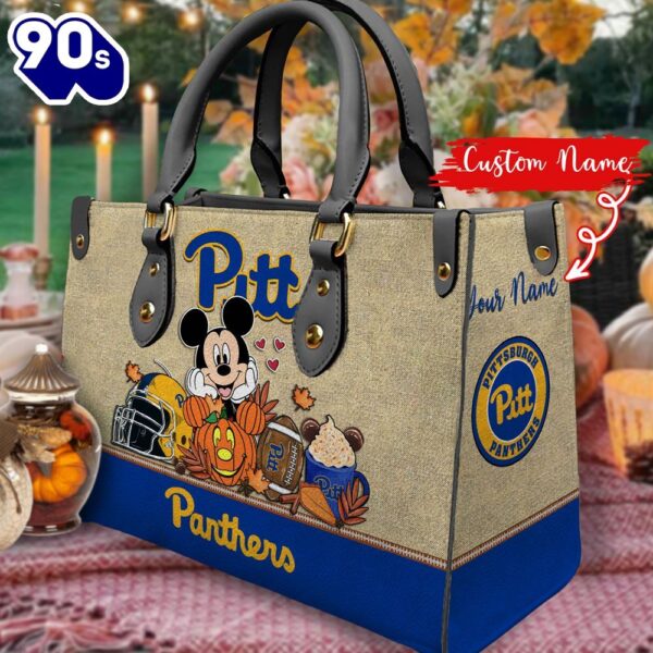 NCAA Pittsburgh Panthers Mickey Autumn Women Leather Hand Bag