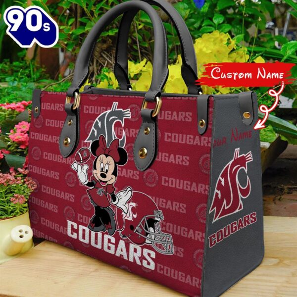 NCAA Washington State Cougars Minnie Women Leather Hand Bag