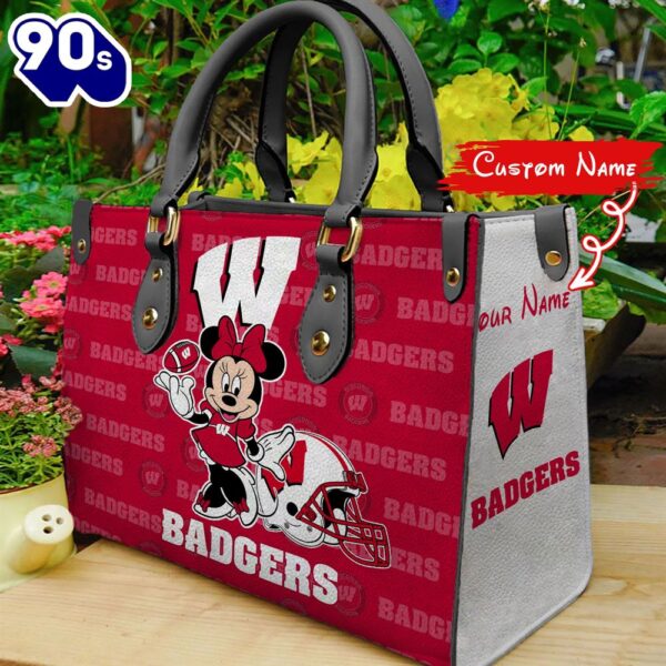 NCAA Wisconsin Badgers Minnie Women Leather Hand Bag