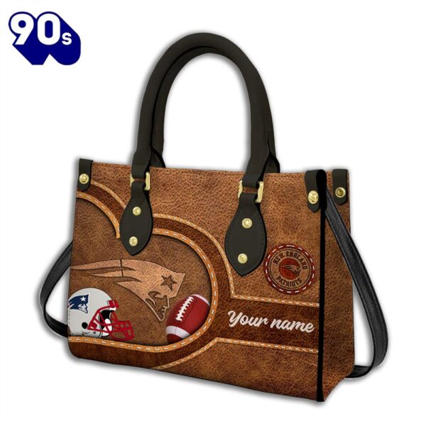 New England Patriots-Custom Name NFL Leather Bag