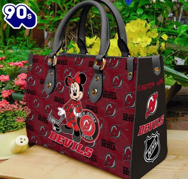 New Jersey Devils NHL Minnie Women Leather Hand Bag