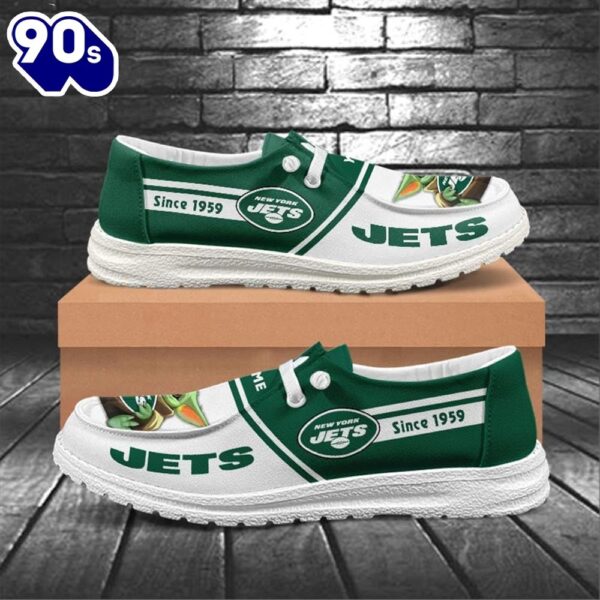 New York Jets Baby Yoda Grogu NFL Canvas Loafer Shoes
