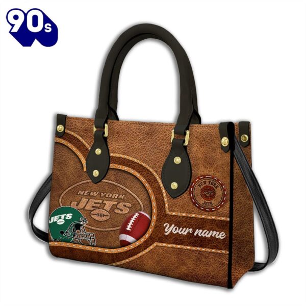 New York Jets-Custom Name NFL Leather Bag