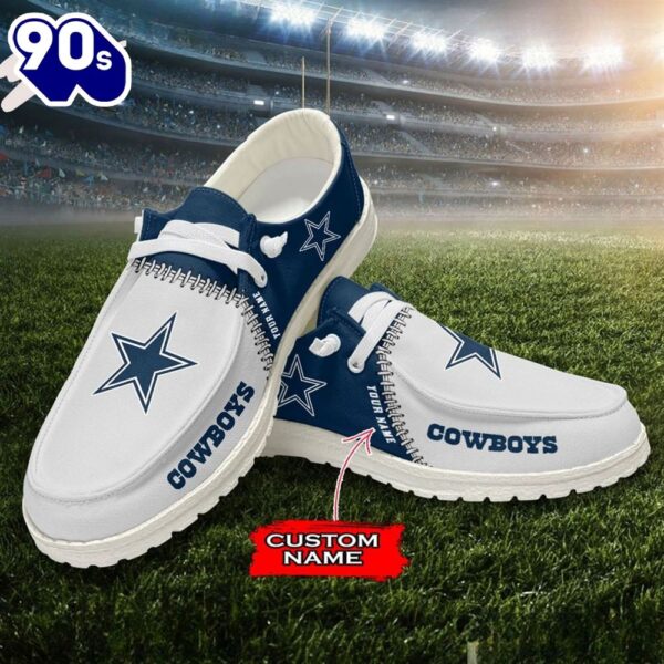 Personalized NFL Dallas Cowboys Custom Name Canvas Loafer Shoes