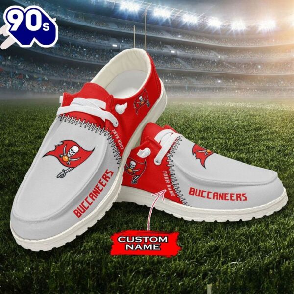 Personalized NFL Tampa Bay Buccaneers Custom Name Canvas Loafer Shoes