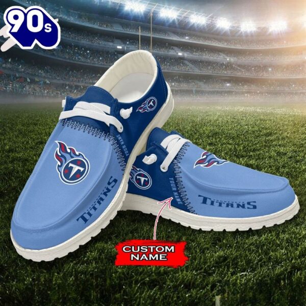 Personalized NFL Tennessee Titans Custom Name Canvas Loafer Shoes