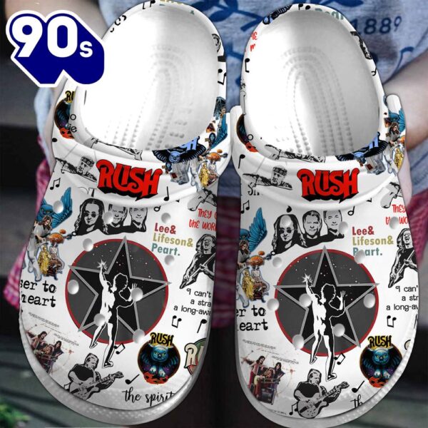 Rush’s Lifeson and Lee Music Crocs Crocband Clogs Shoes Comfortable For Men Women and Kids