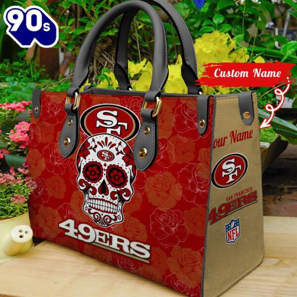 San Francisco ers NFL Team Sugar Skull Women Leather Hand Bag