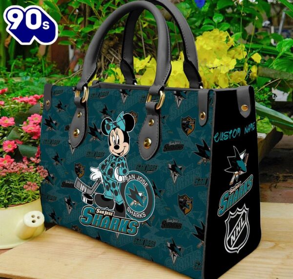 San Jose Sharks NHL Minnie Women Leather Hand Bag