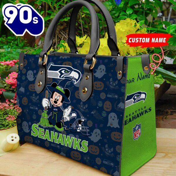 Seattle Seahawks NFL Minnie Halloween Women Leather Hand Bag