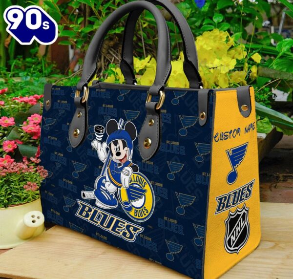 St. Louis Blues NHL Mickey Women Leather Hand Bag