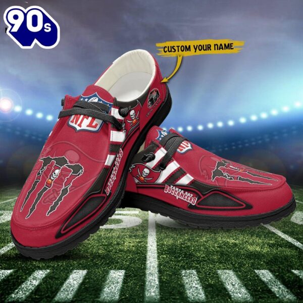Tampa Bay Buccaneers Monster Custom Name NFL Canvas Loafer Shoes