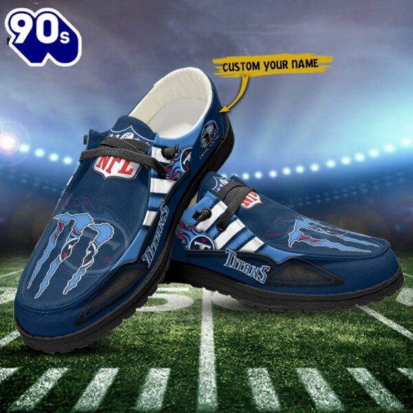 Tennessee Titans Monster Custom Name NFL Canvas Loafer Shoes