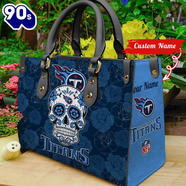 Tennessee Titans NFL Team Sugar Skull Women Leather Hand Bag