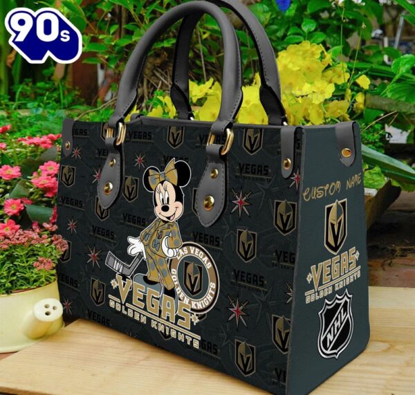 Vegas Golden Knights NHL Minnie Women Leather Hand Bag