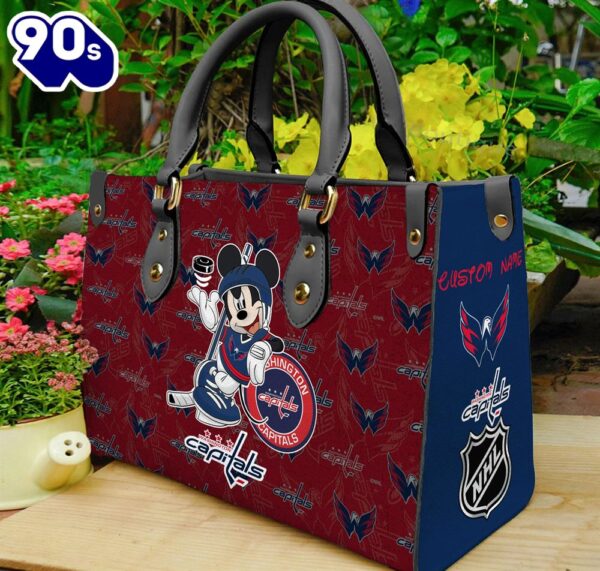 Washington Capitals NHL Mickey Women Leather Hand Bag