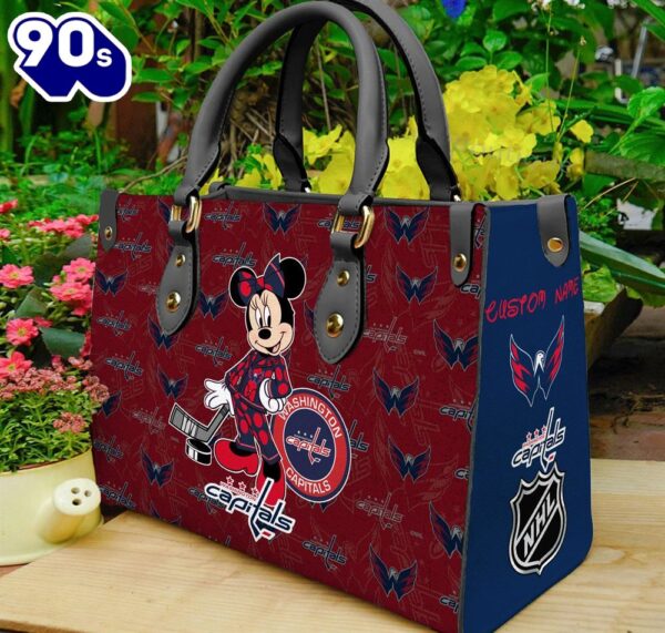 Washington Capitals NHL Minnie Women Leather Hand Bag