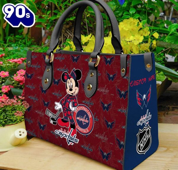 Washington Capitals NHL Minnie Women Leather Hand Bag