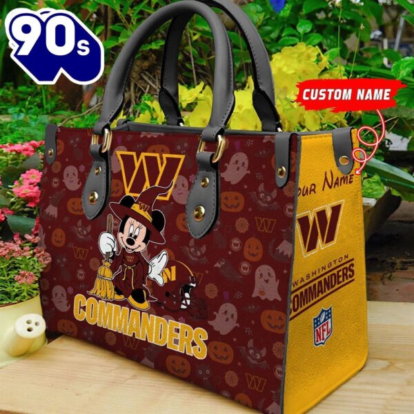 Washington Commanders NFL Minnie Halloween Women Leather Hand Bag