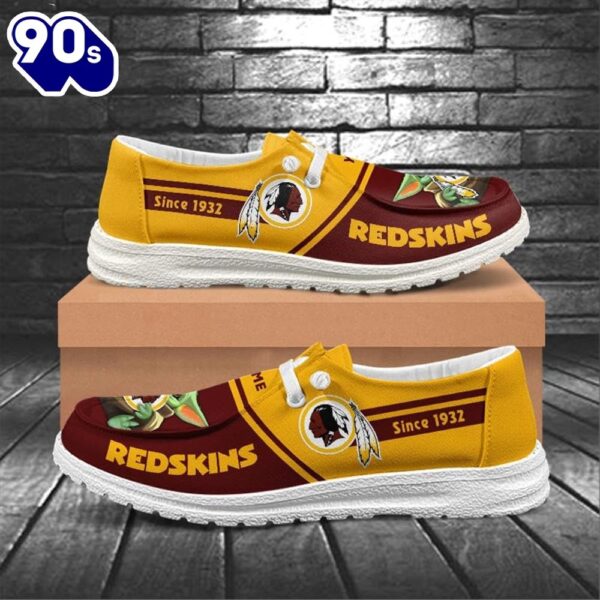 Washington Redskin Baby Yoda Grogu NFL Canvas Loafer Shoes