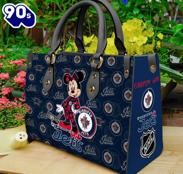 Winnipeg Jets NHL Minnie Women Leather Hand Bag