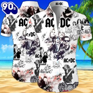 ACDC Summer Short Sleeve Hawaiian Beach Shirt