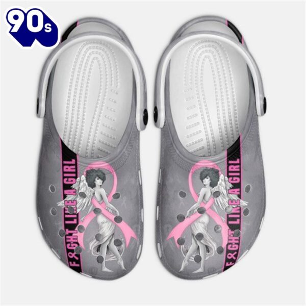 African American Afro Black Girl Breast Cancer Awareness Shoes For Men Women Ht Personalized Clogs