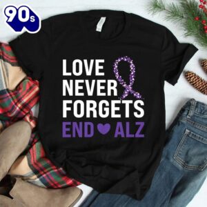 Alzheimers Awareness Purple Ribbon Dementia Mom Dad Grandp Shirt 2