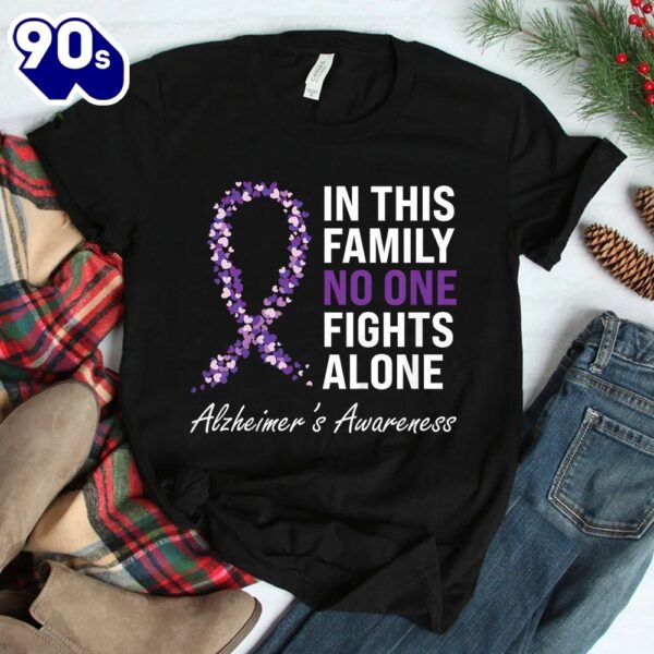 Alzheimer’s Awareness Purple Ribbon Dementia Mom Dad Grandpa Shirt