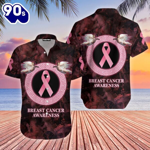 Angel Breast Cancer Awareness Hawaiian Shirt  For Men &amp Women  Adult