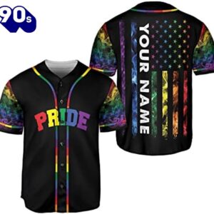 Aovl Personalized Lgbt Pride Baseball Jersey Pride Hand Lgbt Flag Jersey