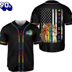 Aovl Personalized Lgbt Pride Baseball Jersey Pride Hand Lgbt Flag Jersey Rainbow Les Gay Shirts