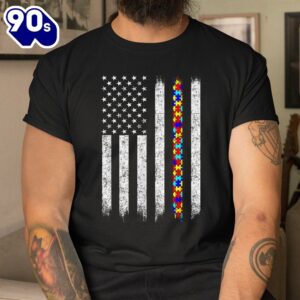 Autism Awareness American Flag Shirt 2