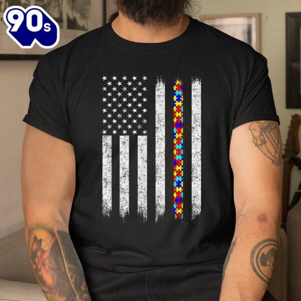 Autism Awareness American Flag Shirt