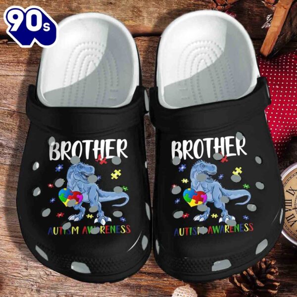 Autism Awareness Brother T-Rex Dinosaur Shoes For Men Women Personalized Clogs