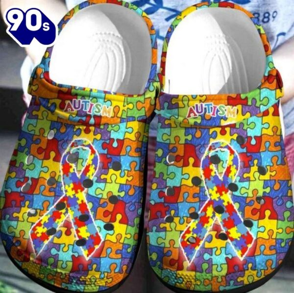 Autism Awareness Day Autism Ribbon Puzzle Piece Shoes Personalized Clogs
