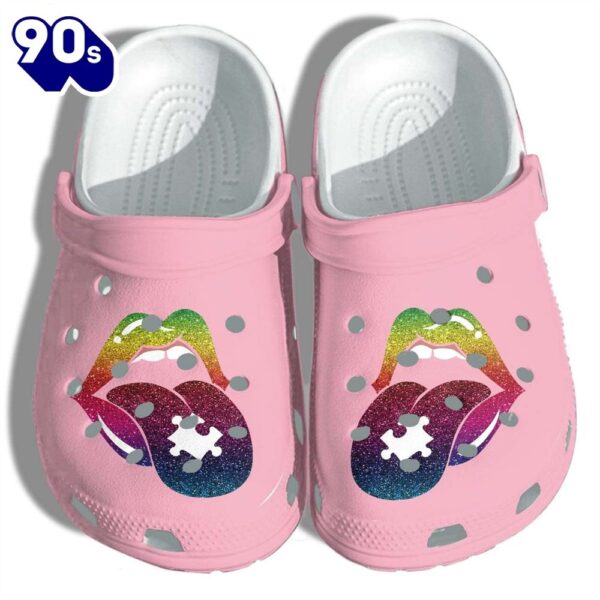 Autism Awareness Day Sexy Lips Puzzle Piece Shoes Personalized Clogs
