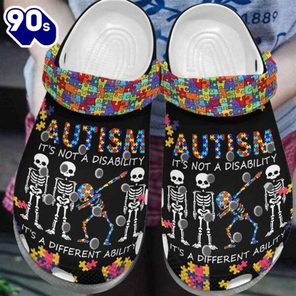Autism Awareness Day Skeleton Dabbing Autism Puzzle Pieces Shoes Personalized Clogs