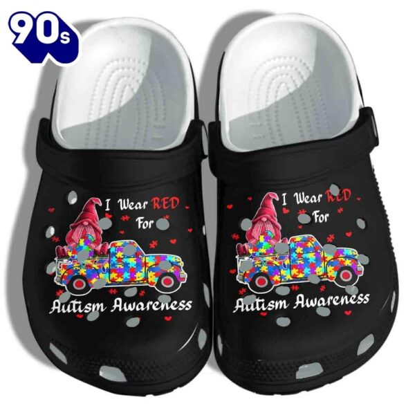 Autism Awareness Gnomie Wear Red Shoes For Men Women Personalized Clogs