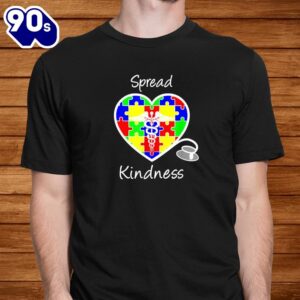 Autism Awareness Spread Kindness Nurse Heart Stethoscope Shirt 1
