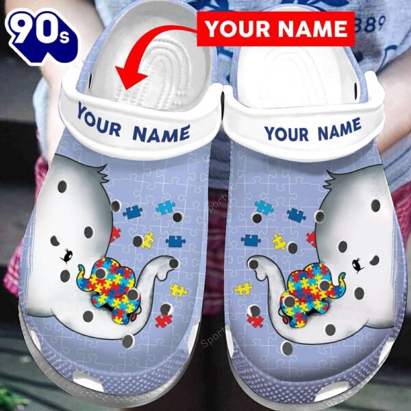 Autism Elephant Mom Name Shoes#Hd Personalized Clogs