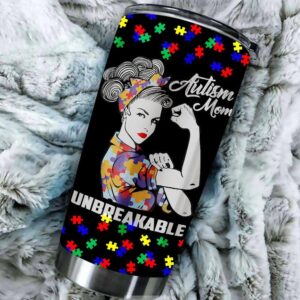 Autism Mom Tumbler Idea Unbreakable Autism Awareness Puzzle Tumbler Design 2