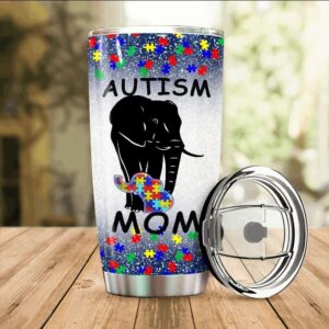 Autism Mom Tumbler Ideas Elephant Autism Awareness Puzzle Design Ideas 1