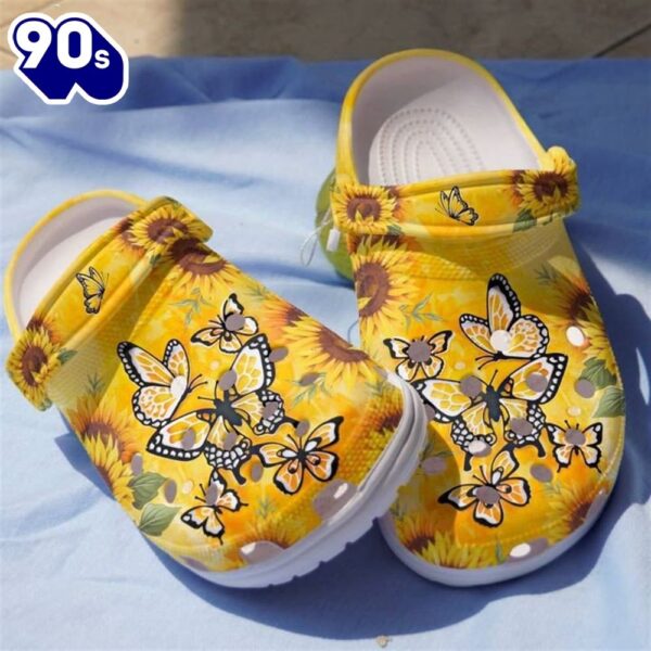 Be Kind Butterflies And Sunflower Clog Personalize Name