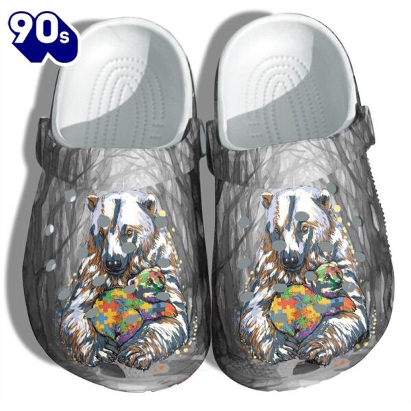 Bear And Baby Autism Awareness Shoes Gifts For Birthday Christmas Personalized Clogs