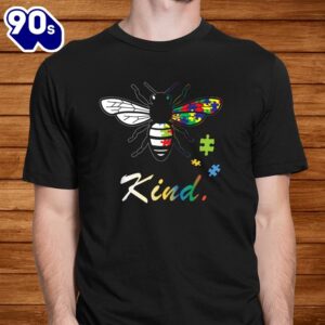 Bee Kind Cute Puzzle Pieces Bee Autism Awareness Shirt 1