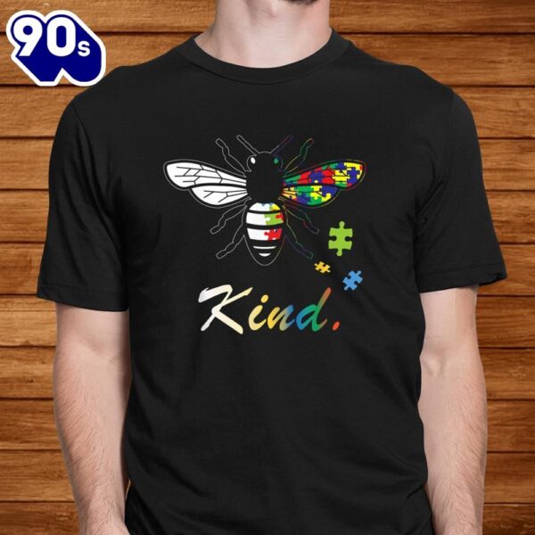 Bee Kind Cute Puzzle Pieces Bee Autism Awareness Shirt