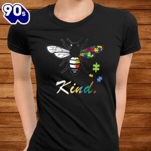 Bee Kind Cute Puzzle Pieces Bee Autism Awareness Shirt 2